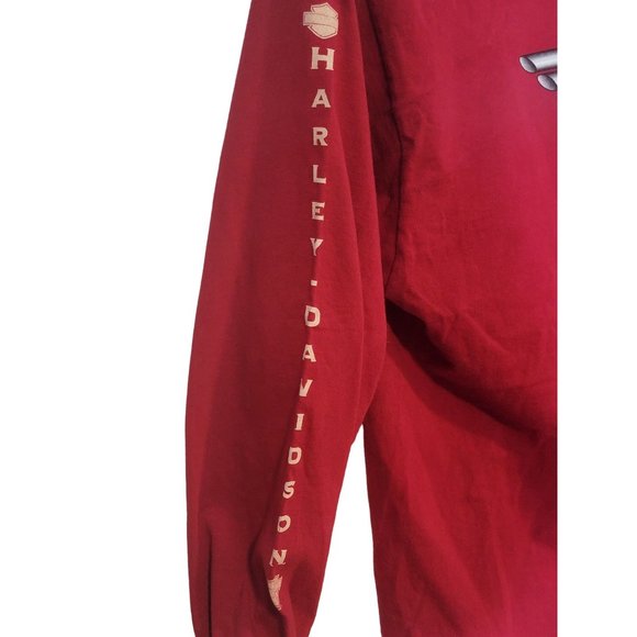 Harley Davidson Live to Ride Tee Shirt Long Sleeve Red‎ Graphics - Picture 5 of 7